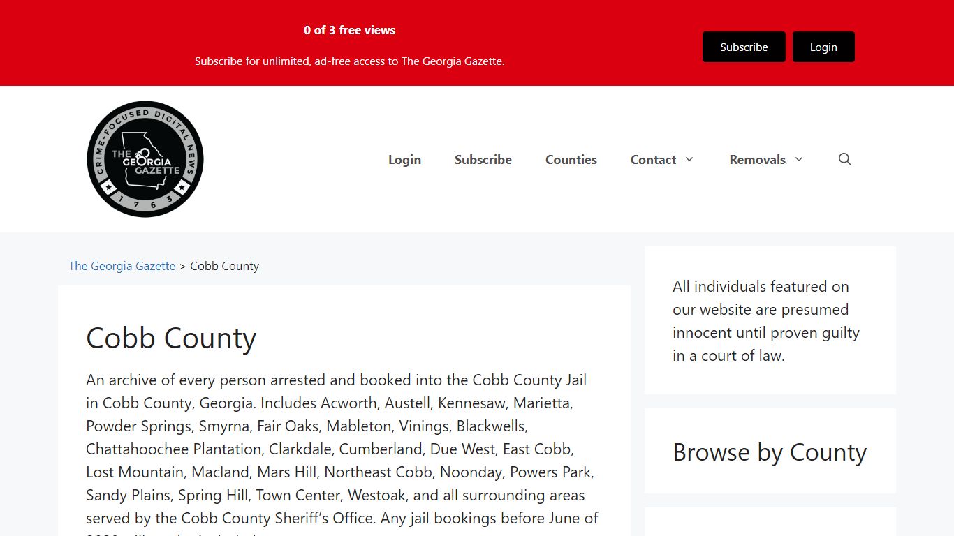 Cobb County - The Georgia Gazette